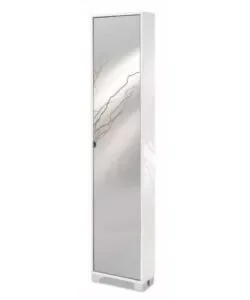 Ultima Occasione Armadio scarpiera bianco lucido con anta a specchio, 43x190x18 cm